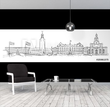 Picture of Stockholm Sweden Panorama Sketch
